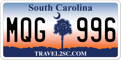 SC license plate MQG996