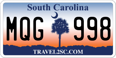 SC license plate MQG998
