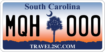 SC license plate MQH000