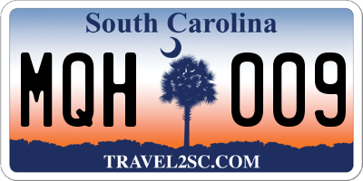 SC license plate MQH009