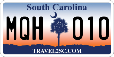 SC license plate MQH010