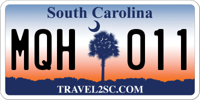 SC license plate MQH011