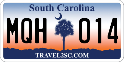 SC license plate MQH014