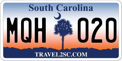 SC license plate MQH020