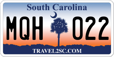 SC license plate MQH022