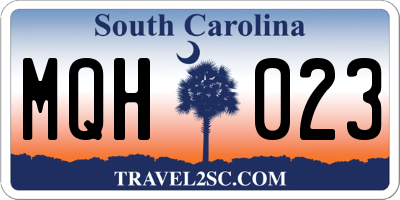 SC license plate MQH023