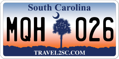 SC license plate MQH026