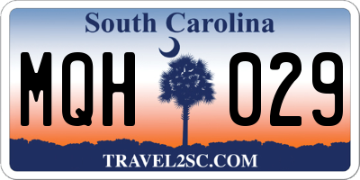 SC license plate MQH029