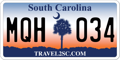 SC license plate MQH034