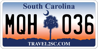 SC license plate MQH036