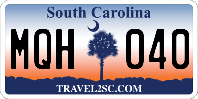 SC license plate MQH040