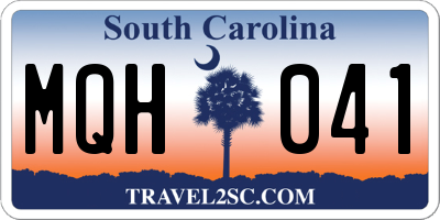 SC license plate MQH041