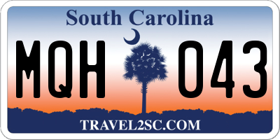 SC license plate MQH043