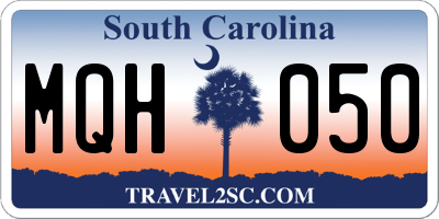 SC license plate MQH050