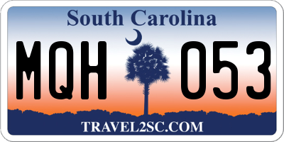 SC license plate MQH053