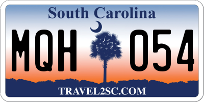 SC license plate MQH054