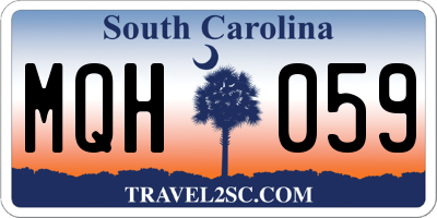 SC license plate MQH059