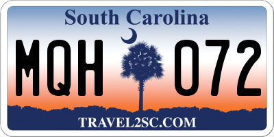 SC license plate MQH072