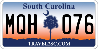 SC license plate MQH076
