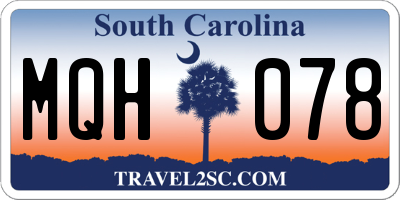 SC license plate MQH078