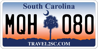SC license plate MQH080