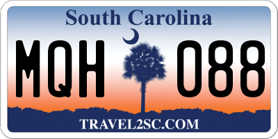 SC license plate MQH088