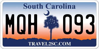 SC license plate MQH093
