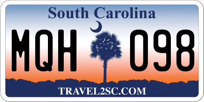 SC license plate MQH098
