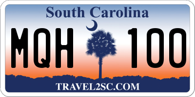 SC license plate MQH100