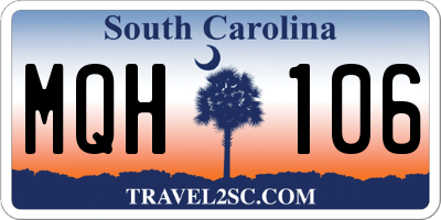 SC license plate MQH106