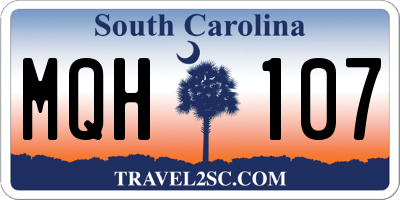 SC license plate MQH107