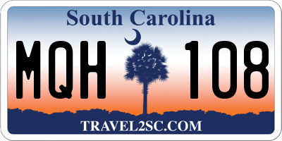 SC license plate MQH108