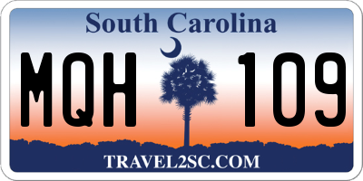 SC license plate MQH109