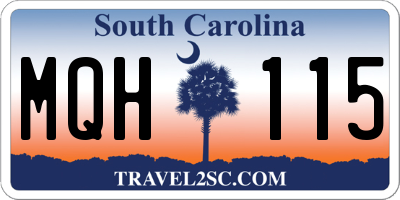 SC license plate MQH115
