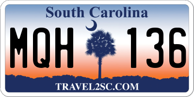 SC license plate MQH136