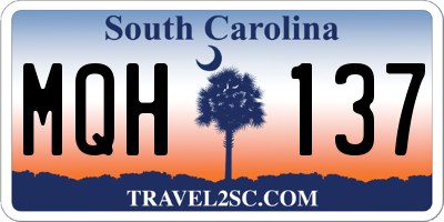 SC license plate MQH137