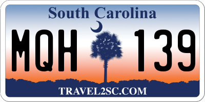 SC license plate MQH139
