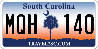 SC license plate MQH140