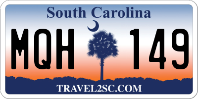 SC license plate MQH149