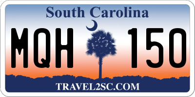 SC license plate MQH150