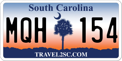 SC license plate MQH154