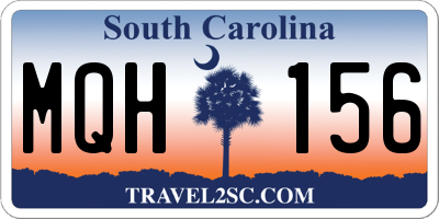 SC license plate MQH156