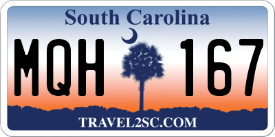 SC license plate MQH167