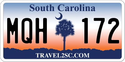 SC license plate MQH172