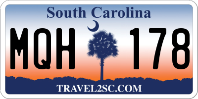SC license plate MQH178