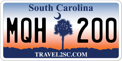SC license plate MQH200