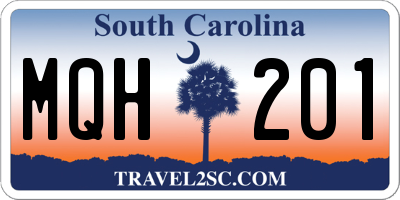 SC license plate MQH201