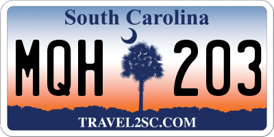 SC license plate MQH203