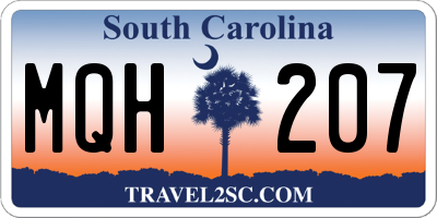 SC license plate MQH207