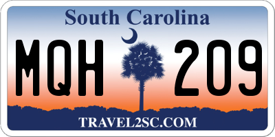 SC license plate MQH209